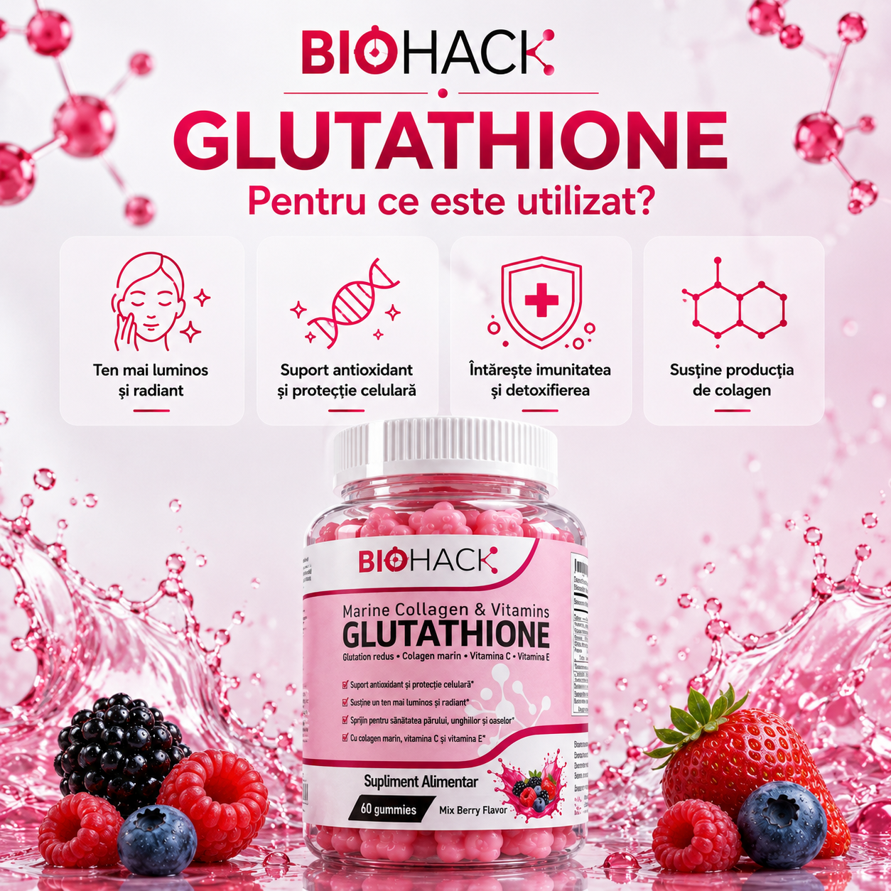 Glutathione Gummies - Marine Collagen & Vitamins - imagine 4