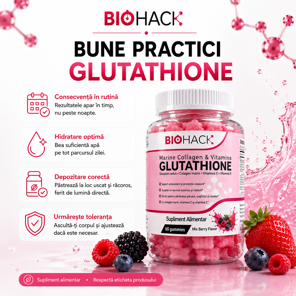 Glutathione Gummies - Marine Collagen & Vitamins - imagine 2